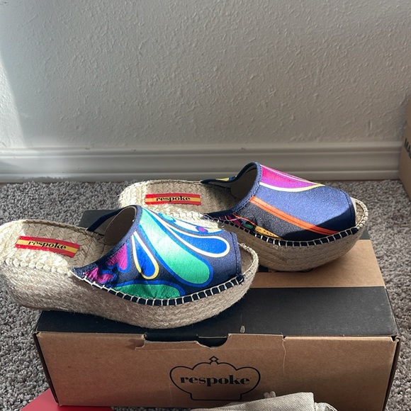 RESPOKE SALMA PLATFORM WEDGE ESPADRILLE SLIDE SANDALS - Picture 7 of 10